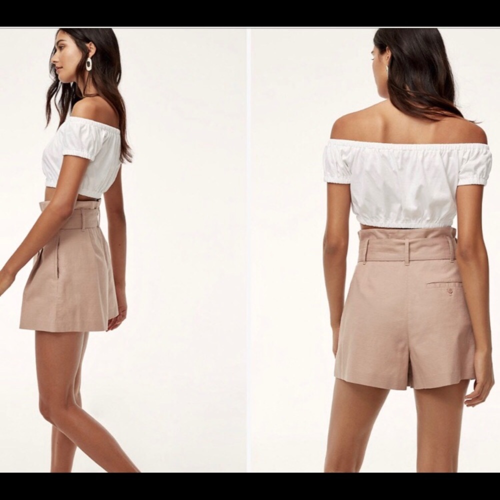 Aritzia Marne Linen Blend Shorts